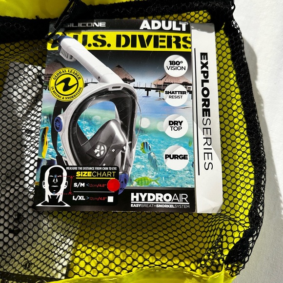 NEW U.S DIVERS ADULT EASY BREATHE SNORKEL SYSTEM MASK SZ S/M - Picture 9 of 13